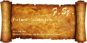 Fulmer Szabolcs névjegykártya