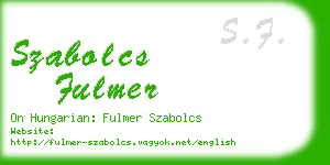 szabolcs fulmer business card